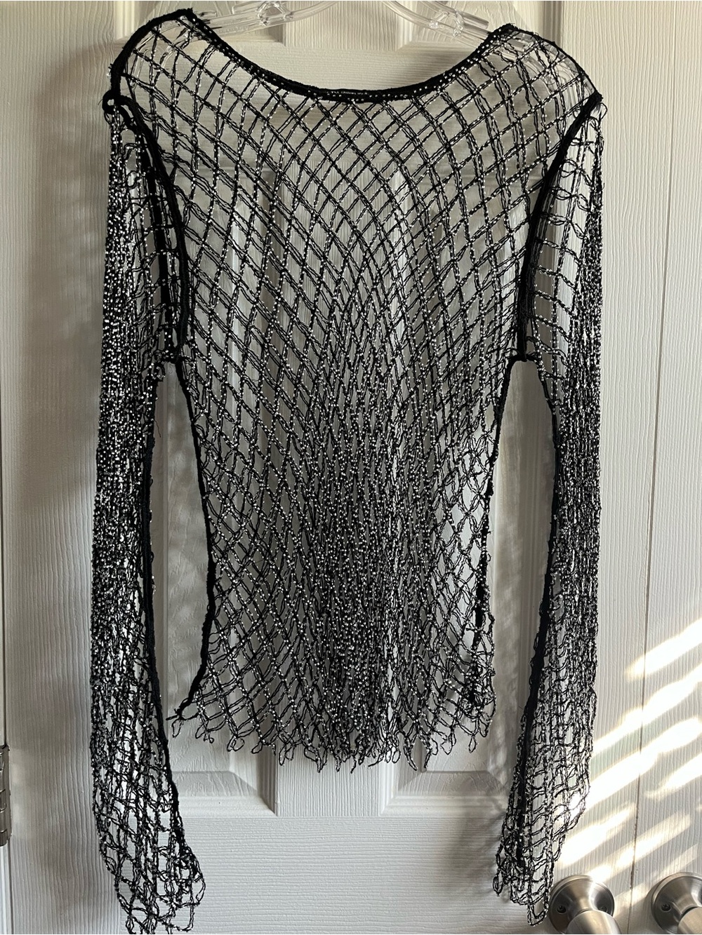 Zara rhinestone beaded mesh top size M-L - Picture 3 of 4